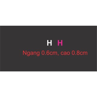 Decal ủi áo theo yêu cầu khách - combo 50 chữ h