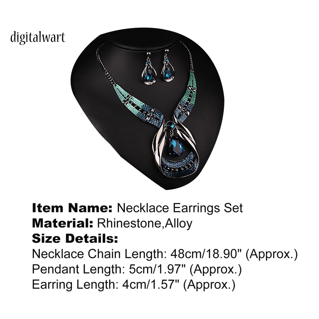 Kỹ Thuật Số| Bộ Trang Sức 3 Món Gồm Vòng cổ + Bông Tai Hình Giọt Nước Chống Nắng Cho Nữ