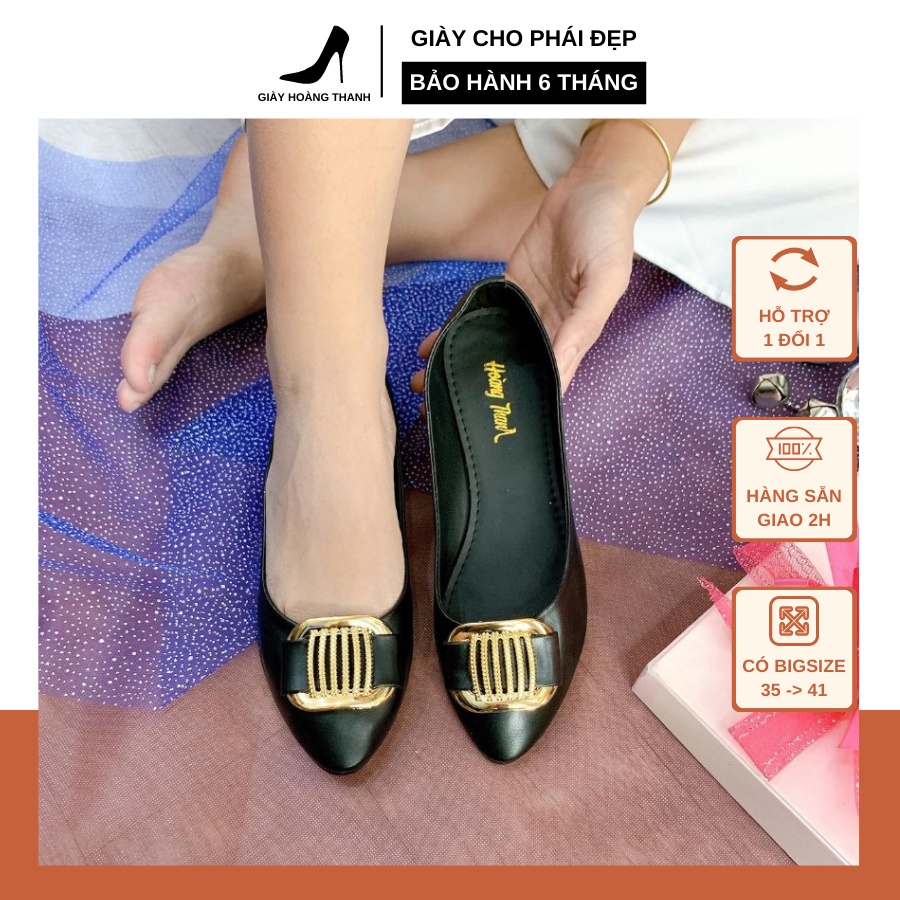 Giày Búp Bê Nữ Bít Mũi Gót Vuông 3cm Phối Khóa Thời Trang Hoàng Thanh Tổng Hợp