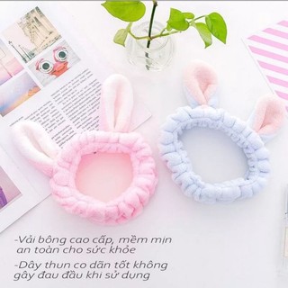 Băng đô tai thỏ cài tóc, rửa mặt