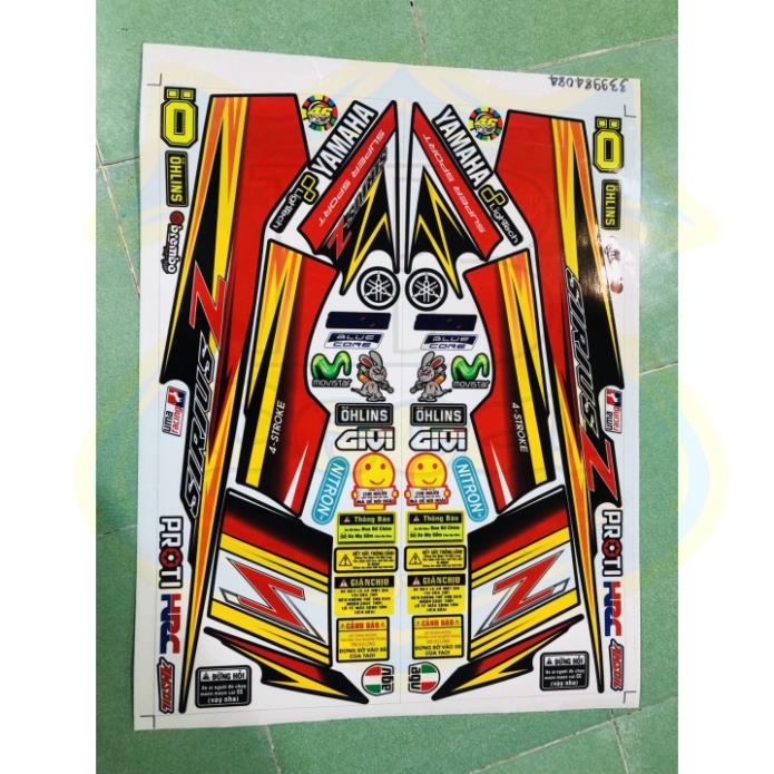 DECAL PVC 5 LỚP CHẤT LƯỢNG CAO Tem rời SIRIUS SPARK Z ĐỎ ĐEN