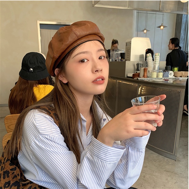 Mũ nồi nữ xinh chất da cao cấp - Nón beret màu trơn phong cách vintage thời trang - Quà tặng sinh nhật, Giáng sinh đẹ