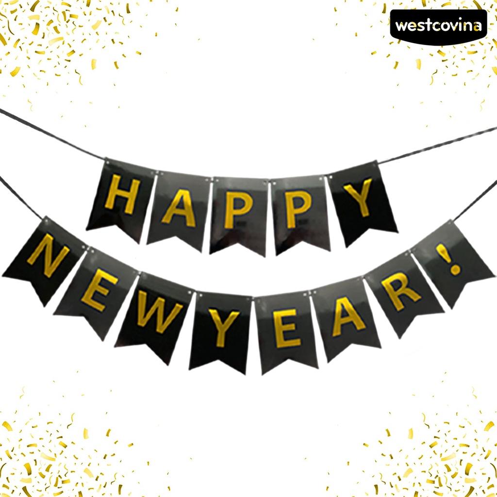 [Hot]☃1 Bộ Dây Cờ Chữ Màu Vàng Đen Đa Năng Chống Phai Màu