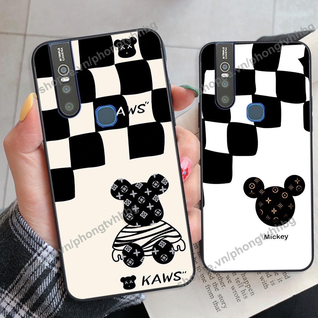 Ốp lưng Vivo V15 / V15 Pro BEARBRICK, KAWS ngầu cute siêu bền