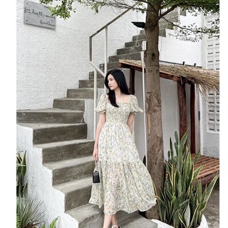 Đầm bigsize cổ vuông dáng dài xẻ tà sexy quyến rũ ( Thời trang Vicky G - Anitagreen ) HN1122