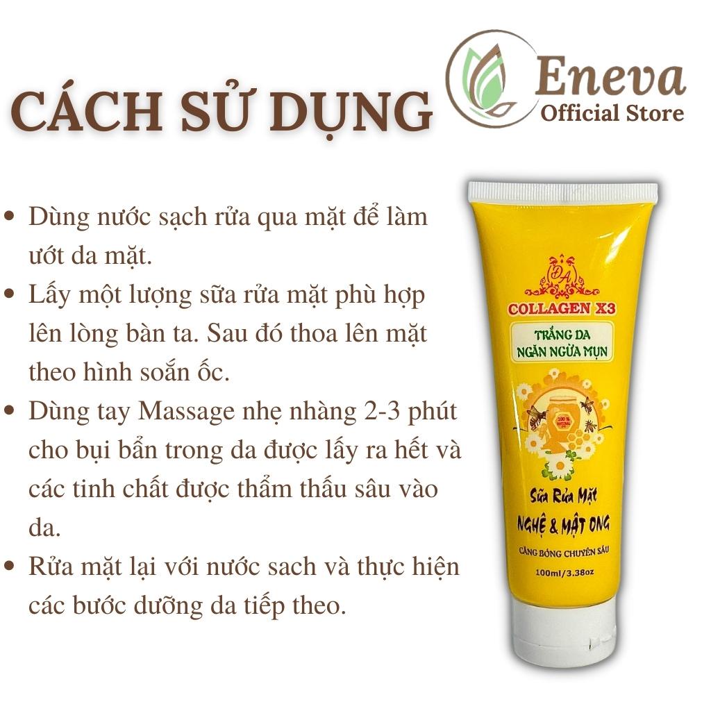 Sữa Rửa Mặt Collagen X3 Nghệ Mật Ong Mỹ Phẩm Đông Anh Chính Hãng 100ml – Sữa Rửa Mặt Sạch Sâu Dưỡng Trắng Da