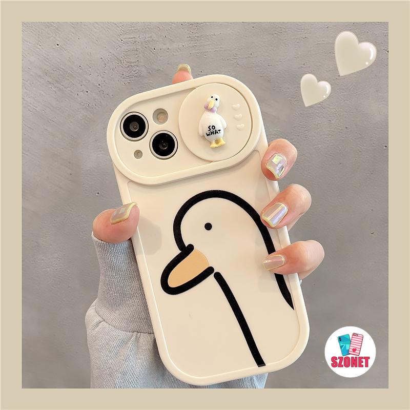 Ốp Điện Thoại Hình Ngỗng 3D Dễ Thương Chống Sốc Cho iPhone 14 13 12 11 Pro Max XS XR X