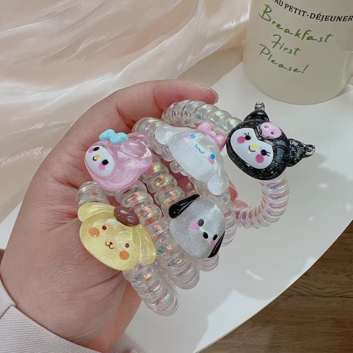 Dây Cột Tóc Hình Chú Chó Yugui Hoạt Hình Lấp Lánh Dễ Thương Cho Bạn Bè Và Học Sinh