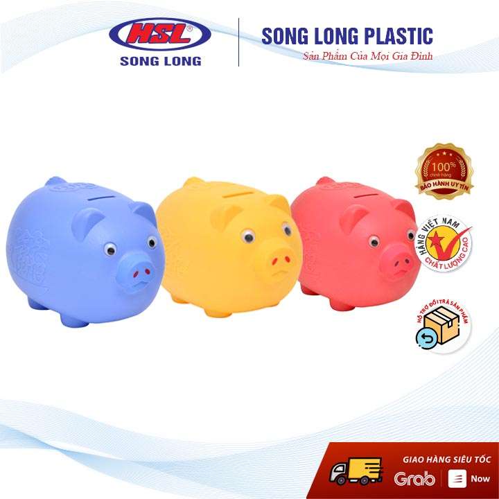 Lợn nhựa tiết kiệm tiền cho bé size trung Song Long Plastic