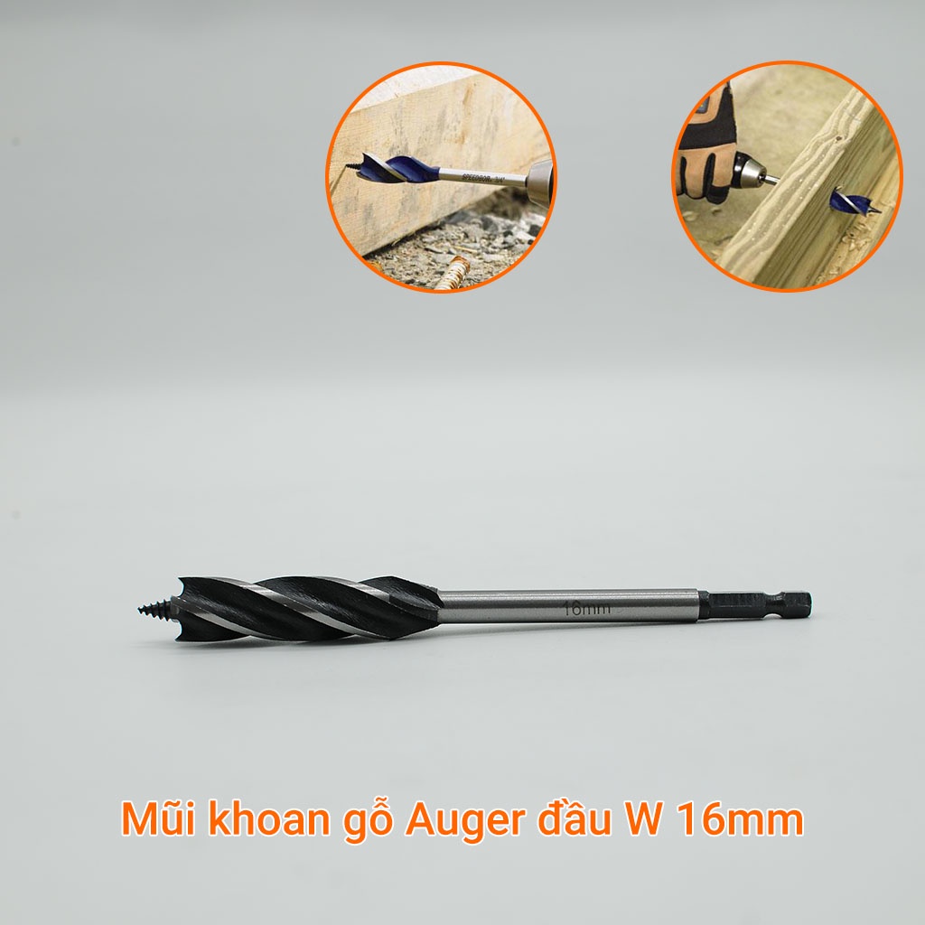 Mũi khoan gỗ đầu Auger W chuôi lục giác