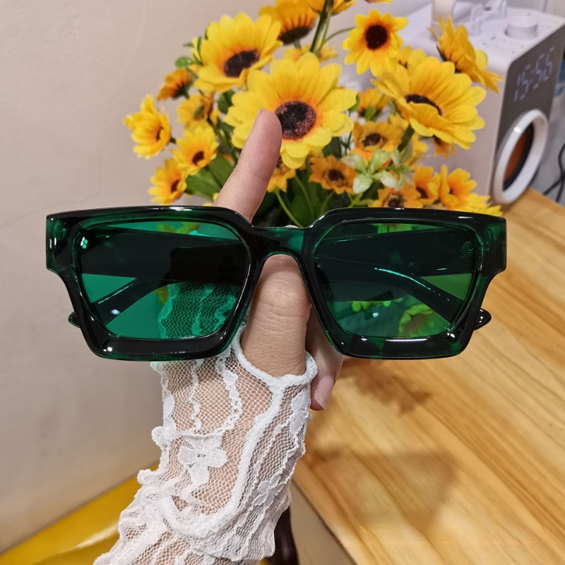 Kính Chống Nắng Gọng Vuông Màu Gradient Phong Cách Vintage Thời Trang