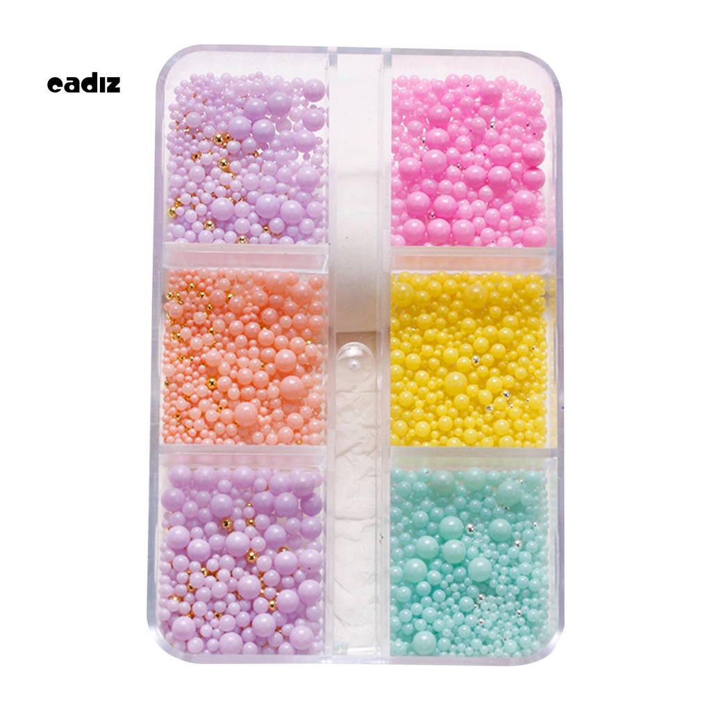 1 Hộp Hạt Tròn Mini 3D Đính Trang Trí Móng Tay
