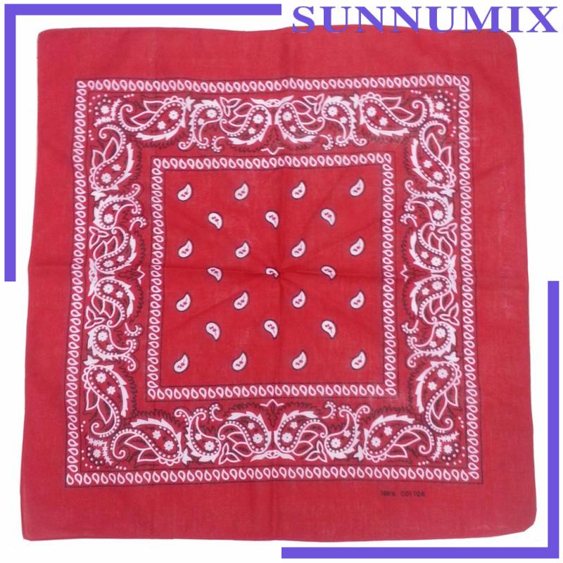 [Sunnimix] Khăn Choàng Cổ Bandana Cao Bồi Bằng Cotton Mới Lạ Màu Đỏ