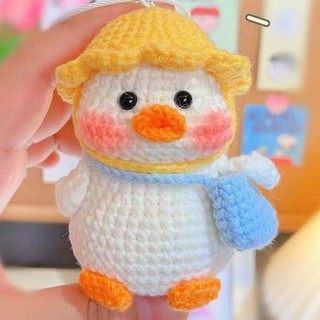 Móc khóa diy hình vịt / hành tây đan len thủ công làm quà tặng