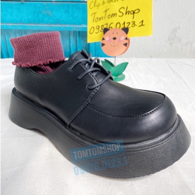 Có sẵn - Giày oxford ulzzang đế bánh mỳ đế xuồng đế cao buộc dây - ảnh thật - clip thật