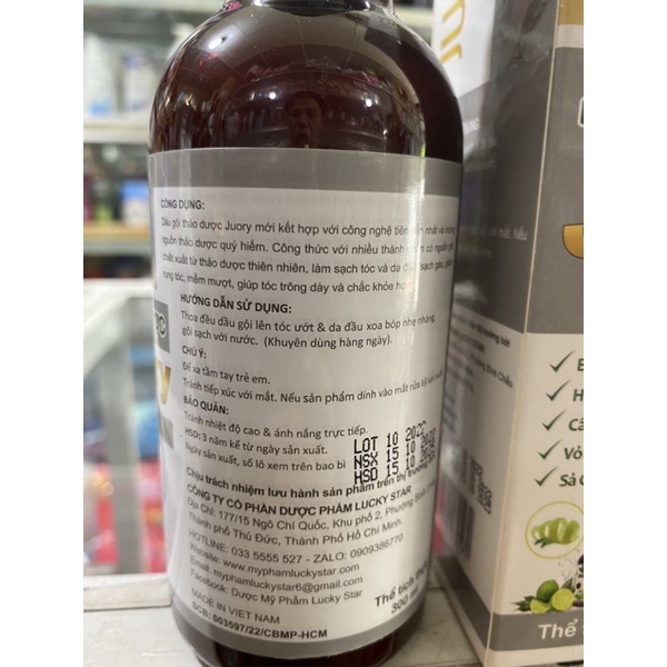 Gội thảo dược tri gàu ngứa  giảm  gãy rụng LUCKYSTAR hàng cty 300ml