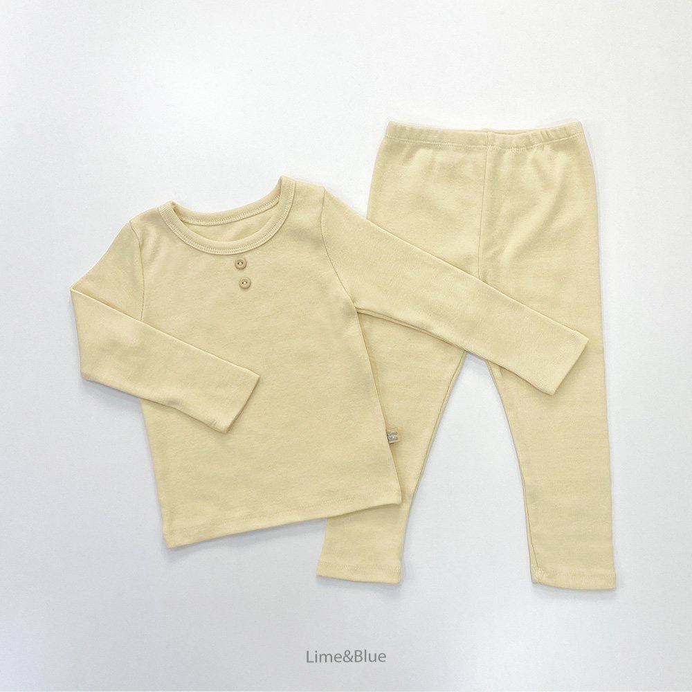 Lime&Blue Bộ đồ khuy cho bé Hàn Quốc