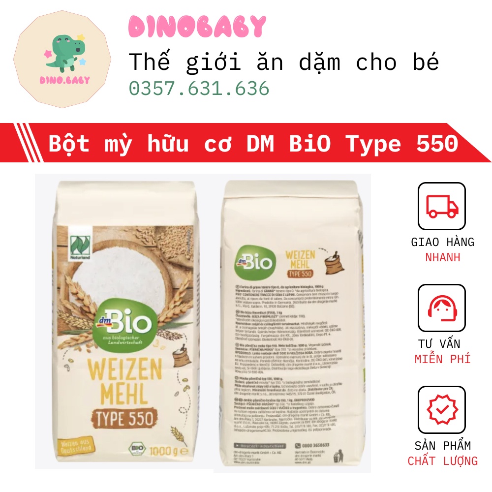 Bột mỳ hữu cơ Weizen MEHL DM BiO Type 550