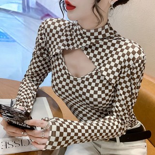 Áo thun nữ dài tay cổ tròn thời trang hàn
