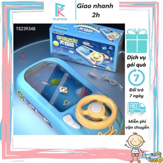 Đường đua xe ô tô, vô lăng đồ chơi cho bé có màn hình có nhạc playkid pk035