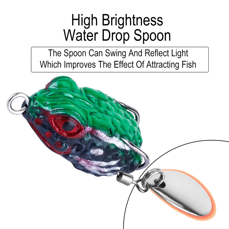 Mồi câu cá giả tokushima hình ếch nhảy mini 2.5cm / 3g mềm mại 8 màu có móc kép