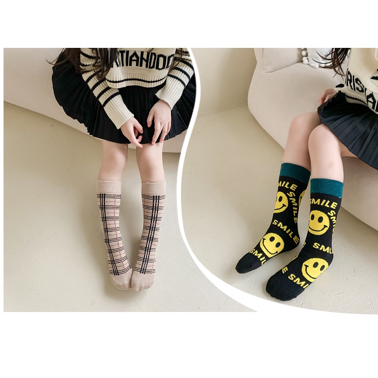 Vớ Dài Ngang Bắp Chân In Họa Tiết Hoạt Hình Phong Cách Hàn Quốc Cho Bé Trai Và Gái