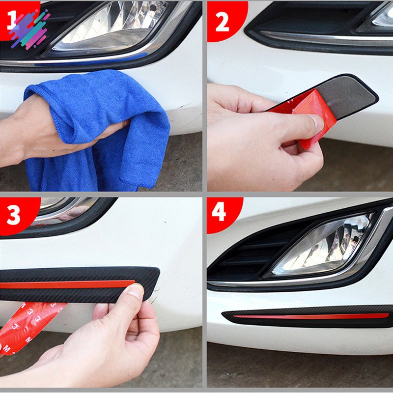 Bộ 2 Miếng Dán Bảo Vệ Góc Xe Hơi Chống Trầy Xước Cho Tấm Cản Trước/Cản Sau
