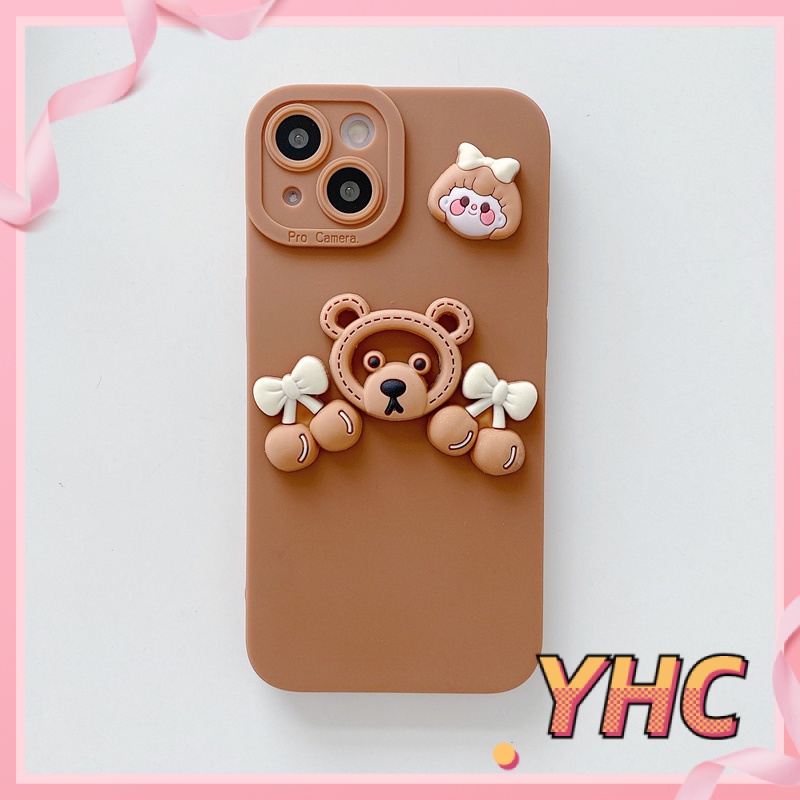 ốp iphone Hình Gấu 3D Dễ Thương Cho Iphone6 6splus 7 7plus 8plus XR X XS 11 12 Pro max Plus Promax max-061