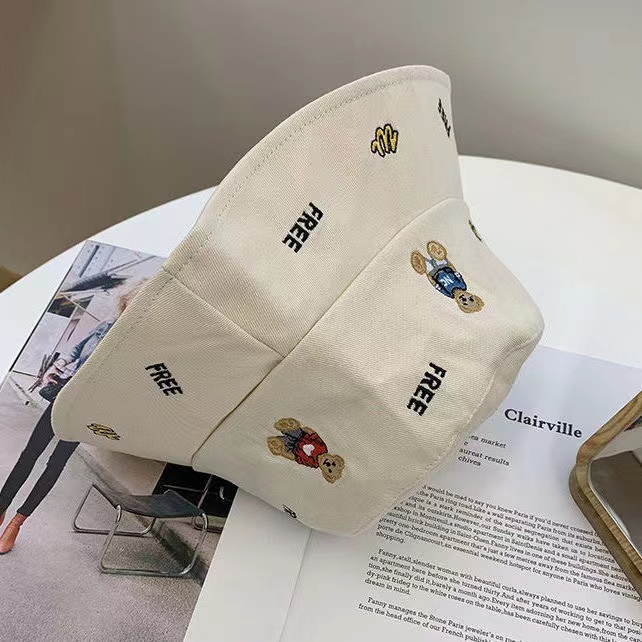 Thời Trang Nón Tai Bèo Thêu Hình Gấu Xinh Xắn