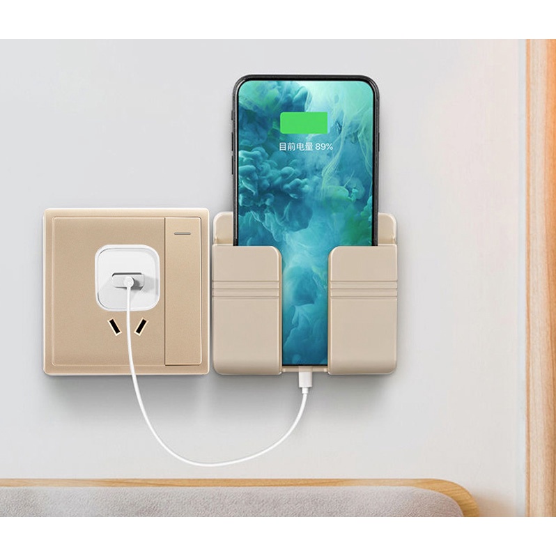 Kệ dán tường bỏ remote,giá đỡ đựng điện thoại để sạc pin