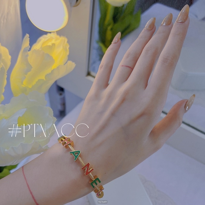 Vòng tay titan chữ logo thương hiệu nhiều màu cá tính .PTNACC.