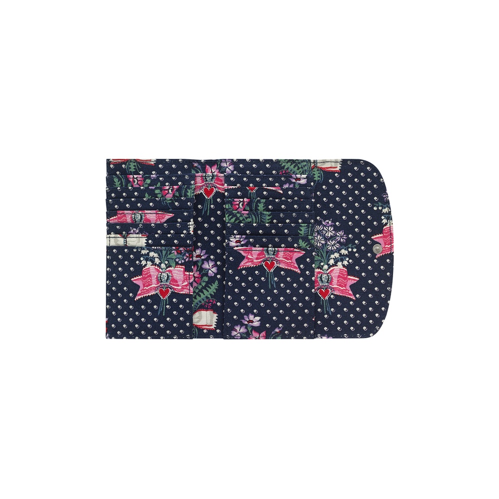 Cath Kidston - Ví nữ gập/Foldover Wallet - Lillies Posey - Navy