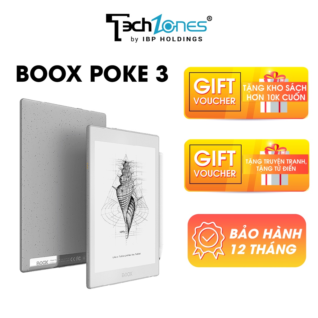 Máy Đọc Sách Onyx Boox Poke 3 Limited Edition - 32GB Màn Hình Inch Có Đèn Vàng - Hàng Chính Hãng, BH12T