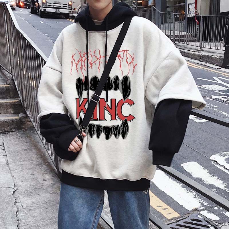 Áo Hoodie Dáng Rộng Thời Trang Thu Đông Phong Cách Hàn Quốc Cho Nam