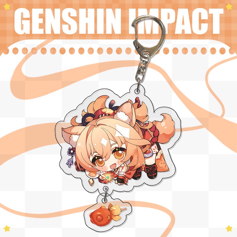 Lxsm Móc Khóa Acrylic Hình Anime Genshin Va Chạm Zhongli Diluc Venti Paimon Thời Trang Làm Quà Tặng Cho Người Hâm Mộ Bán Sỉ