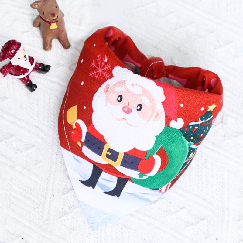 [Yếm Đeo Noel Thú Cưng] ⚡ yếm tam giác nhiều họa tiết ông già noel, cây thông, tuần lộc thu đông cho thú cưng