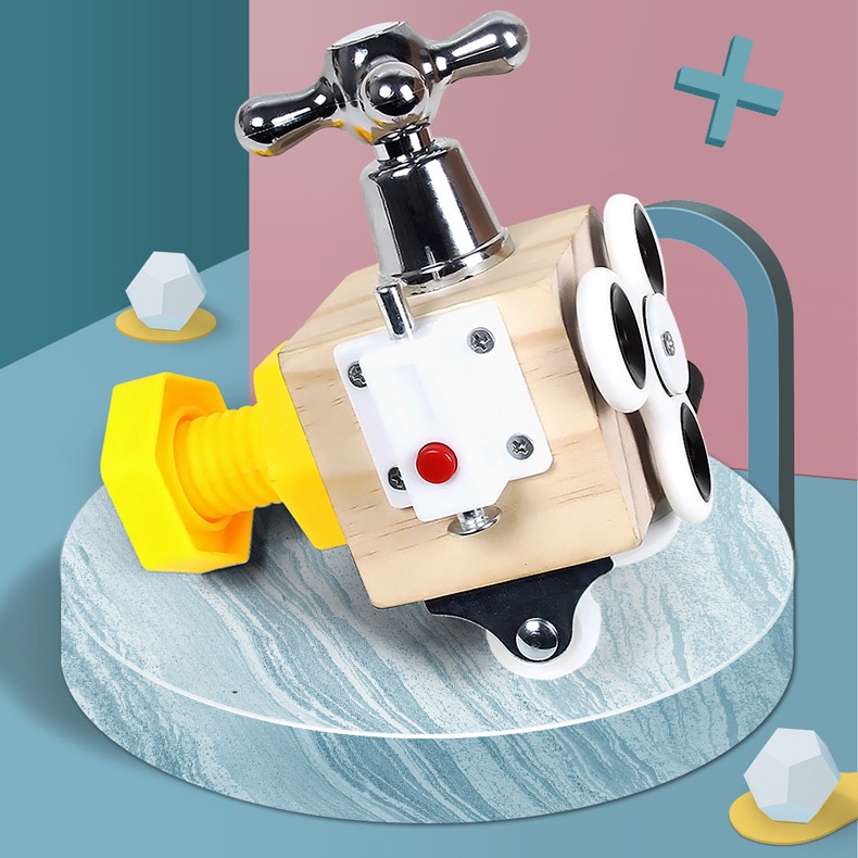 Hộp Bận Rộn Busy Cube, Bảng Bận Rộn Busy Board Chất Liệu Gỗ Tự Nhiên An Toàn Cho Bé