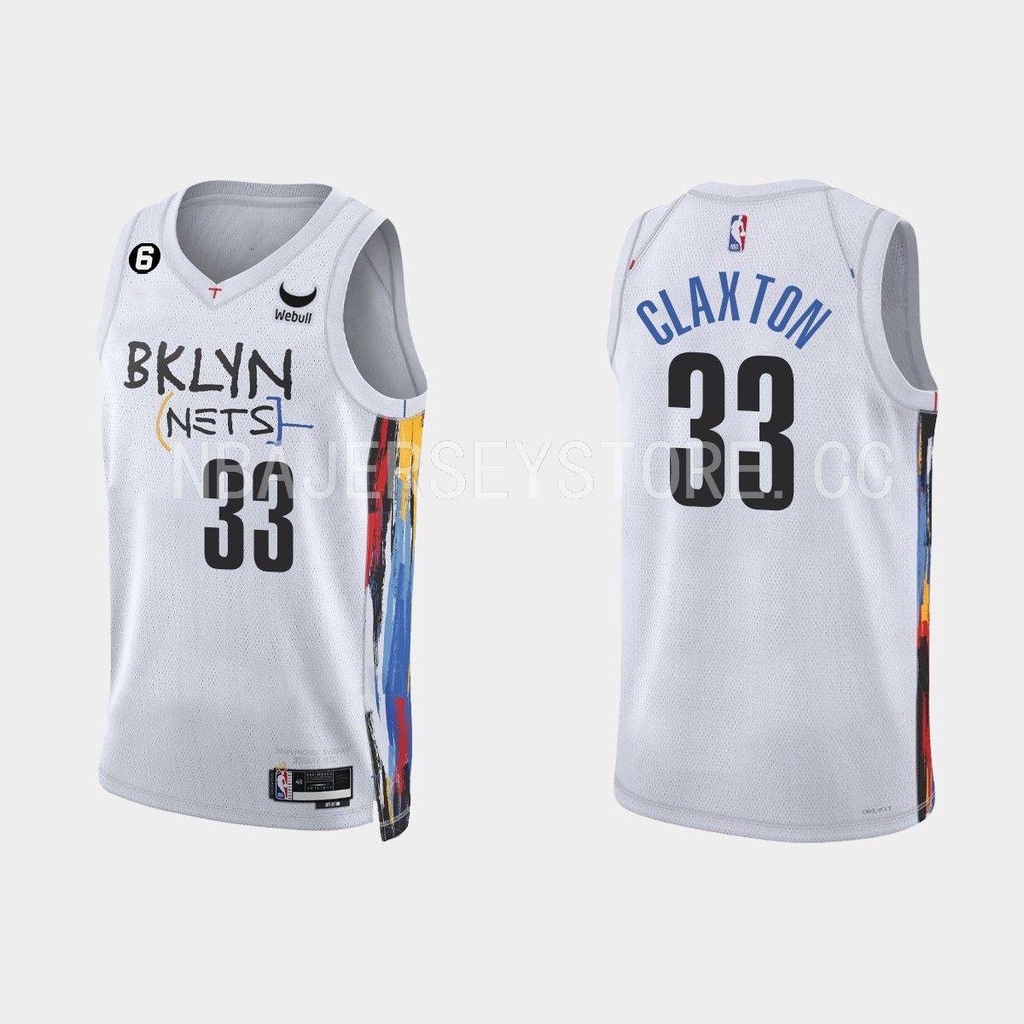 Áo Ba Lỗ Chơi Bóng Rổ Màu Trắng Phiên Bản Thành Phố NEW2 22 / 23 NBA Irving Claxton Durant Morris