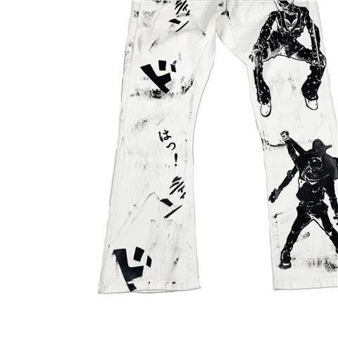 Quần Lông Cừu Ống Rộng In Họa Tiết Vẽ Tay Phong Cách Nhật Bản Dành Cho Nam Và Nữ