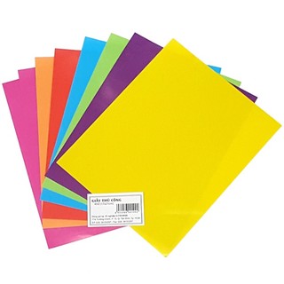 Lốc 7 tờ giấy màu thủ công mỹ thuật caremcarem