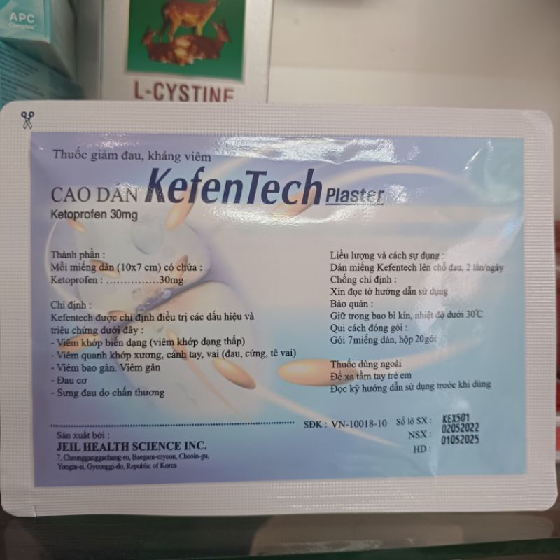 CAO DÁN GIẢM ĐAU kefentech  PAIN RELIEF PATCH bịch 7 miếng