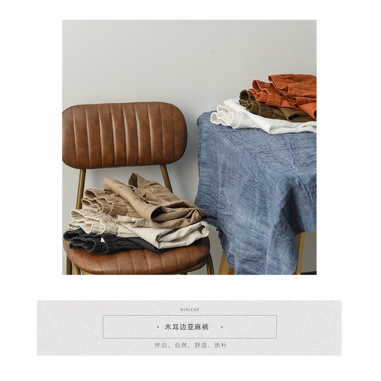 Quần Harem Dài Tới Mắt Cá Chân Dáng Ôm Bằng Cotton Lanh Màu Trơn Lưng Cao Thời Trang Mùa Hè Kiểu Dáng Đơn Giản Dành Cho Bạn Nữ