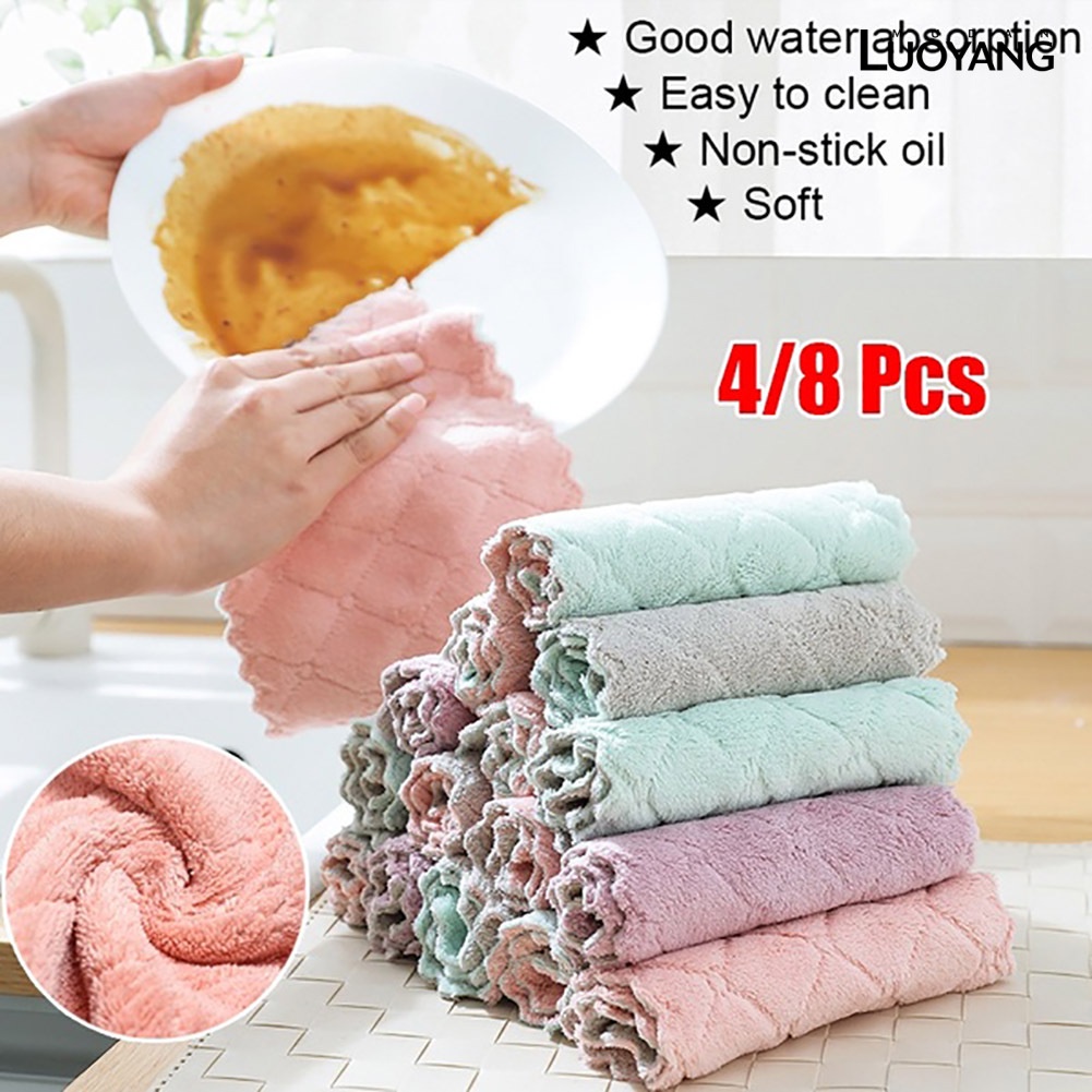 Khăn Lau Chén Dĩa Mềm Mại Thấm Hút Tốt Chống Dính Dầu Mỡ