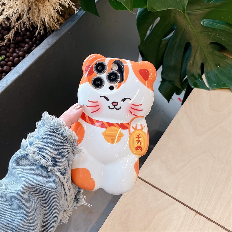 Ốp Điện Thoại Hình Mèo May Mắn Cho iphone 15 pro max 14promax 13 11 12 promax iphone x xs max