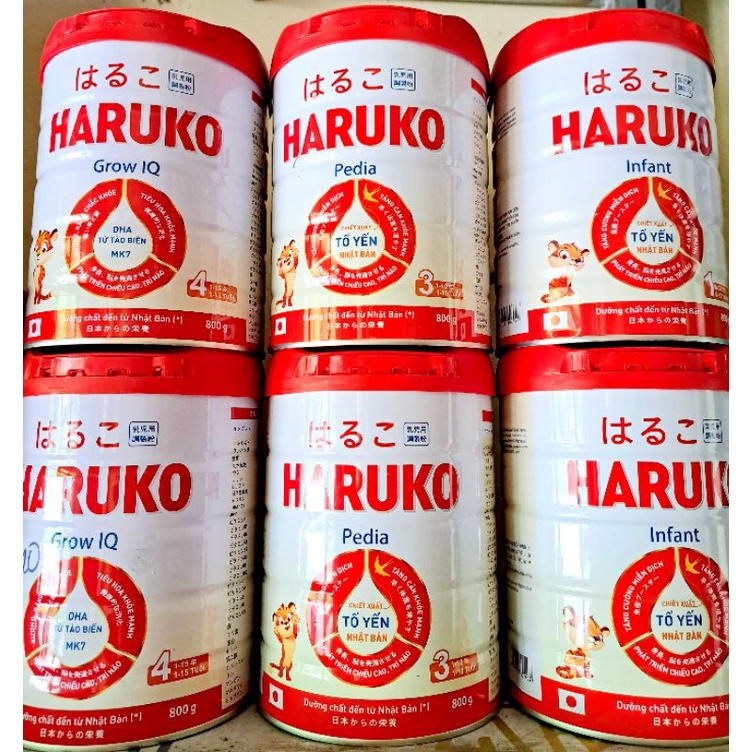 Sữa Haruko số 1, 3, 4 lon 800g date 2027