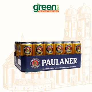 Thùng bia Đức nhập khẩu Paulaner Muncher Hell 24 lon bia lúa mạch dung tích lớn 500ml hương vị thơm ngon