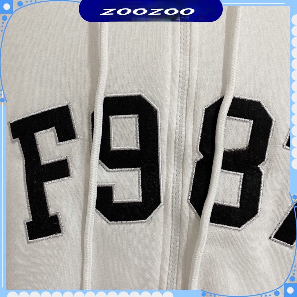 Áo Khoác Hoodie F987 Nỉ Bông Khóa Zip Form rộng Nam Nữ Chữ Thêu Nổi  Cao Cấp 1hit