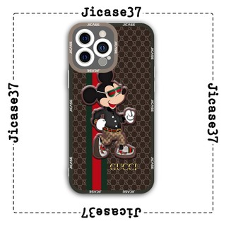 Ốp lưng iphone và samsung xiaomi oppo cạnh vuông Jicase mickey gucci