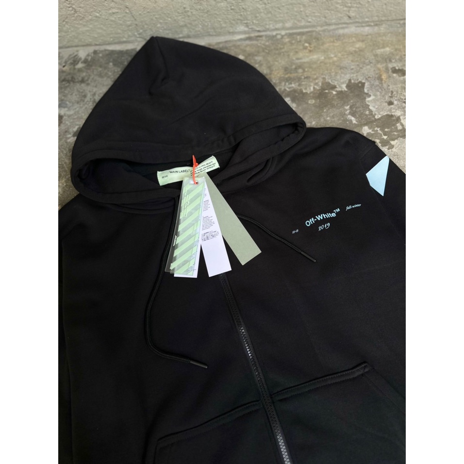 Áo Hoodie Zip Off White Gradient Phối Màu Chất Áo Nỉ Bông Chính Phẩm Dày Dặn 800-900 gram Form Âu