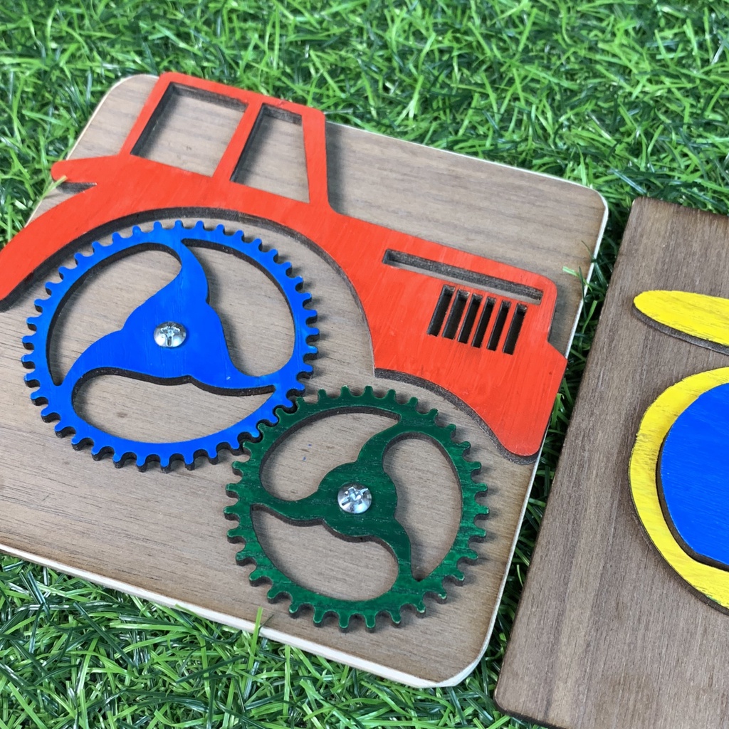 Phụ Kiện Tự Làm Bảng Bận Rộn Busyboard Lắp Đặt Siêu Dễ Dàng Diy Hình Chiếc Máy Cày Dễ Thương